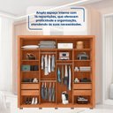 Ver imagem 7 de Guarda-roupa Casal Ripado com Espelhos 2 Portas e 4 Gavetas Suburban Gold Espresso Móveis