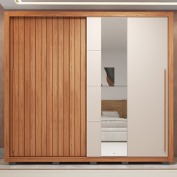 Guarda-roupa Casal Ripado com Espelhos 2 Portas e 4 Gavetas Suburban Espresso Móveis - 11