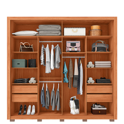 Guarda-roupa Casal Ripado com Espelhos 2 Portas e 4 Gavetas Suburban Gold Espresso Móveis 100% MDF - 13