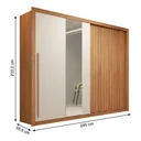 Ver imagem 4 de Guarda-Roupa Casal 2 Portas Ripado com Espelho Suburban Yescasa Freijo Off White