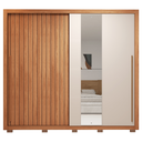 Ver imagem 3 de Guarda-roupa Casal Ripado com Espelhos 2 Portas e 4 Gavetas Suburban Gold Espresso Móveis