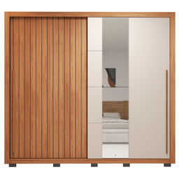 Guarda-roupa Casal Ripado com Espelhos 2 Portas e 4 Gavetas Suburban Espresso Móveis - 13