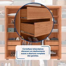 Guarda-roupa Casal Ripado com Espelhos 2 Portas e 4 Gavetas Suburban Gold Espresso Móveis 100% MDF - 11