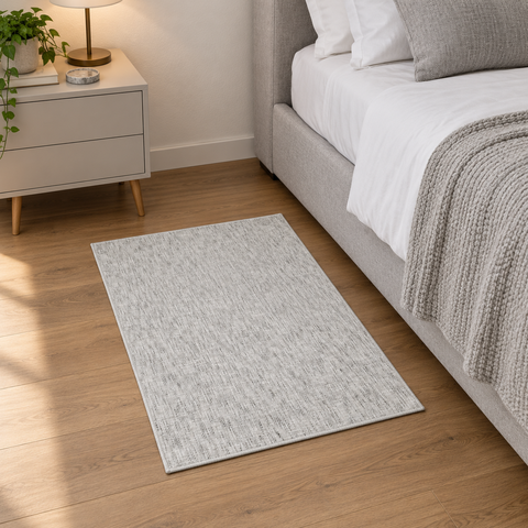Passadeira Antiderrapante Liso Moderna Toque Macio Aura:Prata/0,60x0,80m