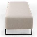 Ver mais imagens de Kit 02 Puffs Decorativo Sala de Estar Bali W01 Base Ferro 120x50 cm Linho Cru - Lyam Decor