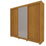 Guarda-roupa Casal 3 Portas com Espelho com Pés Santorini Ripado 100% MDF - 8