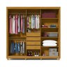 Guarda-roupa Casal 3 Portas com Espelho com Pés Santorini Ripado 100% MDF - 3