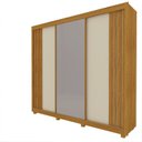 Ver imagem 4 de Guarda-Roupa Casal 3 Portas com Espelho com Pés Santorini Ripado 100% MDF