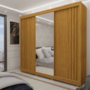 Ver imagem 7 de Guarda-Roupa Casal 3 Portas com Espelho com Pés Santorini Ripado 100% MDF