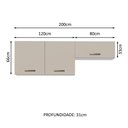 Ver imagem 4 de Kit com 2 Armários Aéreos Multiuso 3 Portas Agata Madesa