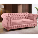 Ver imagem 2 de Sofá Chesterfield Moscatto 3 Lugares Via Encanto Veludo Rosê