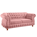 Ver imagem 1 de Sofá Chesterfield Moscatto 3 Lugares Via Encanto Veludo Rosê