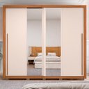 Ver imagem 2 de Guarda-roupa Casal com Espelho 2 Portas 4 Gavetas Suburban Gold Espresso Móveis