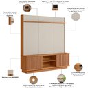 Ver imagem 5 de Estante Painel para TV 75 pol 180cm Michaelis L05 Canela Off White Fosco - Lyam Decor