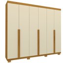 Ver imagem 3 de Guarda-Roupa Casal 6 Portas com Pés Imperatriz 100% MDF Yescasa Marrom/Marrome/Off White