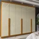 Ver imagem 1 de Guarda-Roupa Casal 6 Portas com Pés Imperatriz 100% MDF Yescasa Marrom/Marrome/Off White