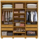 Ver imagem 2 de Guarda-Roupa Casal 6 Portas com Pés Imperatriz 100% MDF Yescasa Marrom/Marrome/Off White