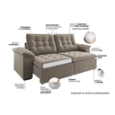 Ver imagem 5 de Sofá Retrátil e Reclinável 4 Lugares 250cm Veludo Detroit