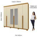 Ver imagem 5 de Guarda-Roupa Casal 6 Portas com Espelho com Pés Imperatriz 100% MDF Yescasa Marrom/Marrome/Off White