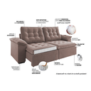 Ver imagem 5 de Sofá Retrátil e Reclinável 4 Lugares 250cm Veludo Detroit