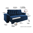 Ver imagem 5 de Sofá Retrátil e Reclinável 4 Lugares 250cm Veludo Detroit