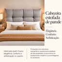 Ver mais imagens de Cabeceira Almofada Luxo para Cama de Casal 1,40 Linho Cinza