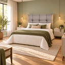 Ver imagem 3 de Cabeceira Almofada Luxo para Cama de Casal 1,40 Linho Cinza
