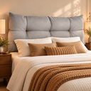 Ver imagem 5 de Cabeceira Almofada Luxo para Cama de Casal 1,40 Linho Cinza