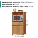 Ver imagem 3 de Balcao para Microondas 1 Gaveta 2 Portas 61 cm Noruega Cedro Rudk