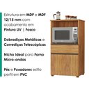 Ver imagem 5 de Balcao para Microondas 1 Gaveta 2 Portas 61 cm Noruega Cedro Rudk
