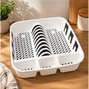 Ver imagem 3 de Escorredor Loucas Pratos Talheres Plastico Multiuso Organizador Pia Utensilios Bpa Free Compacto Lux
