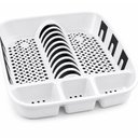 Ver imagem 6 de Escorredor Loucas Pratos Talheres Plastico Multiuso Organizador Pia Utensilios Bpa Free Compacto Lux