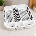 Ver imagem 2 de Escorredor Loucas Pratos Talheres Plastico Multiuso Organizador Pia Utensilios Bpa Free Compacto Lux