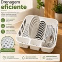 Ver imagem 4 de Escorredor Loucas Pratos Talheres Plastico Multiuso Organizador Pia Utensilios Bpa Free Compacto Lux