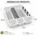 Ver mais imagens de Escorredor Loucas Pratos Talheres Plastico Multiuso Organizador Pia Utensilios Bpa Free Compacto Lux