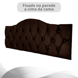 Cabeceira de Cama Queen Capitone Provençal Suede Marrom 60 Cm Altura Rbl - 2