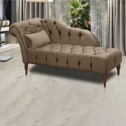 Chaise Longue Divã Montreal em Madeira de Reflorestamento Veludo 160cm Shop Das Cabeceiras - 1
