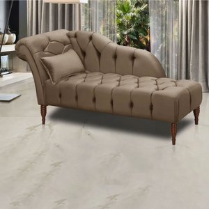 Chaise Longue Divã Montreal em Madeira de Reflorestamento Veludo 160cm Shop Das Cabeceiras