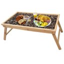 Ver imagem 2 de Bandeja Bambu Cafe da Manha Cama Lanche Pe Retratil Dobravel Almoço Jantar Pratico Ecologico Resiste
