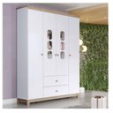 Ver imagem 4 de Guarda Roupa Infantil Aconchego 4 Portas Branco Jequitibá Hp - Henn