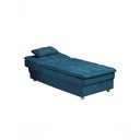 Ver imagem 2 de Sofá Cama Chaise 1 Lugar Penelope - Veludo Turkey Petroleo