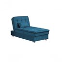 Ver imagem 1 de Sofá Cama Chaise 1 Lugar Penelope - Veludo Turkey Petroleo