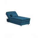 Ver imagem 3 de Sofá Cama Chaise 1 Lugar Penelope - Veludo Turkey Petroleo