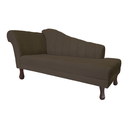 Ver imagem 3 de Recamier Divã para Sala Cecilia Pés Retro Tabaco 1.60cm Suede Marrom - Incasa Decor