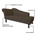 Ver imagem 7 de Recamier Divã para Sala Cecilia Pés Retro Tabaco 1.60cm Suede Marrom - Incasa Decor