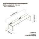 Ver imagem 3 de Mesa de Plataforma Simples para 2 Pessoas Corporativa 130x792/2P PSCPP130/792/2P Marrom/Walnut/Grafito