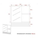 Ver imagem 6 de Armário C/ Balcão Banheiro Rodizios Bn3603 S/ Cuba 80cm e Espelho Bn3614 Amendoa/marmore Branco -