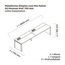 Ver imagem 3 de Mesa de Plataforma Simples para 2 Pessoas Corporativa 140x792/2p Pscpp140/792/2p