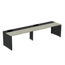 Ver imagem 1 de Mesa de Plataforma Simples para 2 Pessoas Corporativa 140x792/2P PSCPP140/792/2P Bege/Nogueira Casablanca/Preto