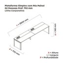 Ver imagem 3 de Mesa de Plataforma Simples para 2 Pessoas Corporativa 140x792/2P PSCPP140/792/2P Preto